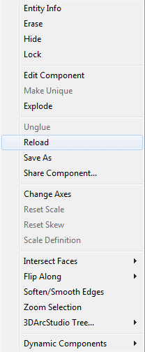 reload sketchup component