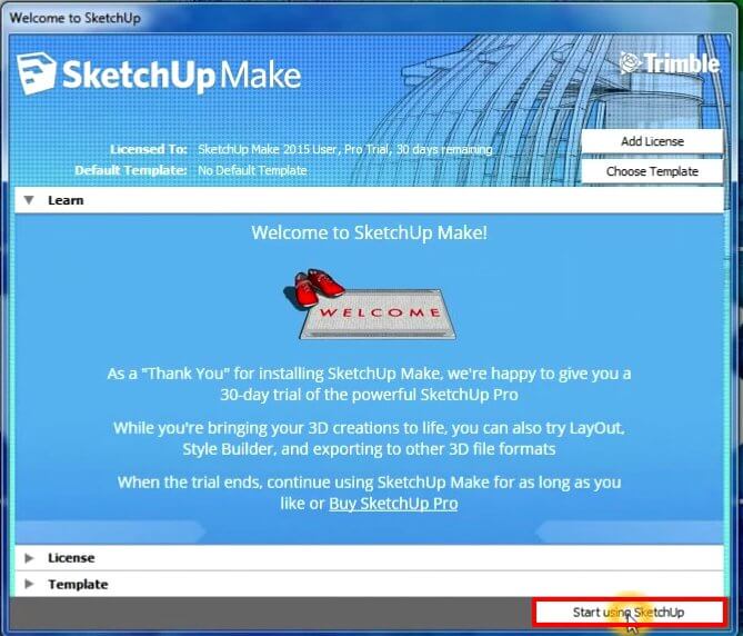 sketchup pro 2015 trial license