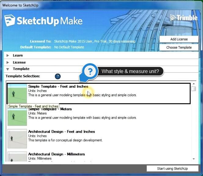 Sketchup Style and Measurement