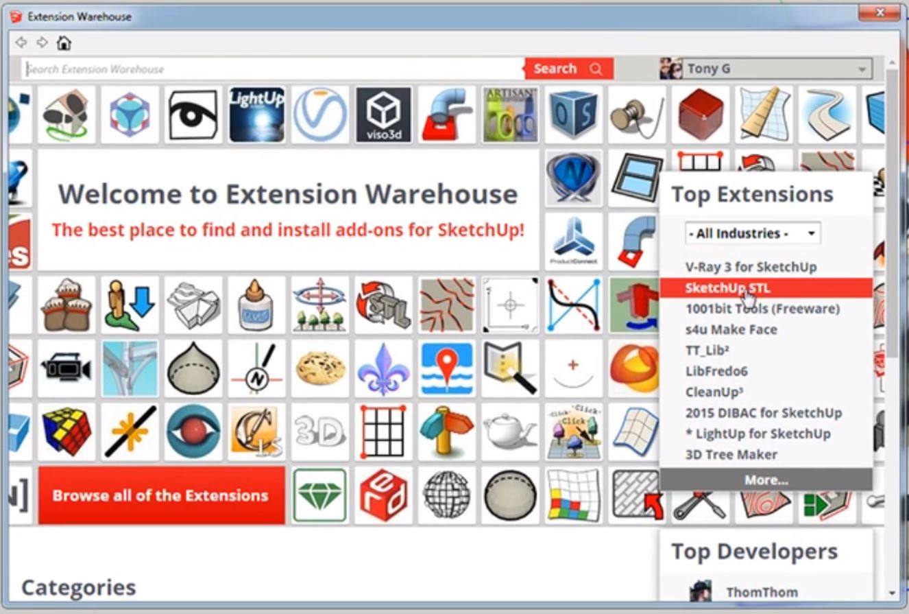 3d extension warehouse