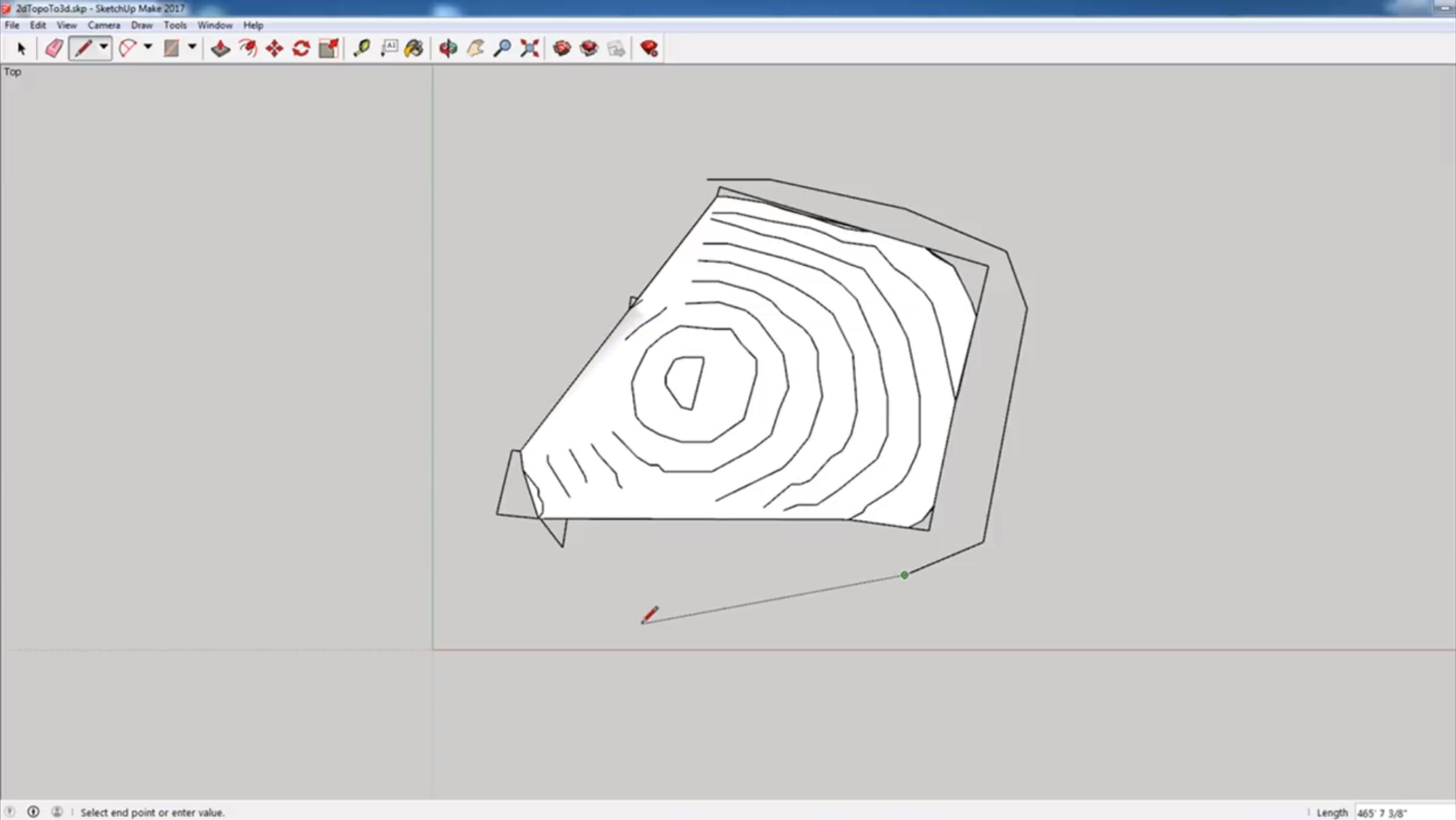 adding contour lines survey to 3D  