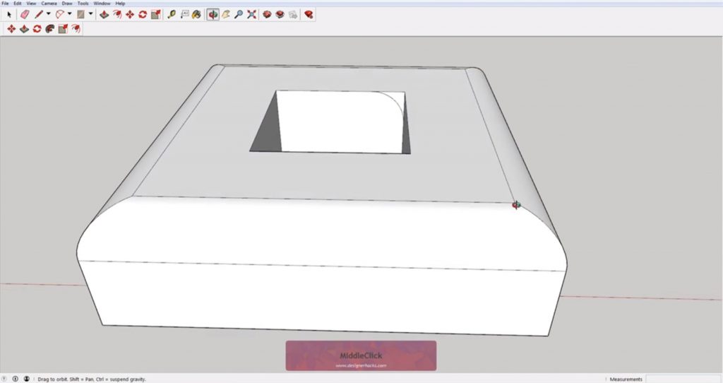 Beveled square using Sketchup follow me tool