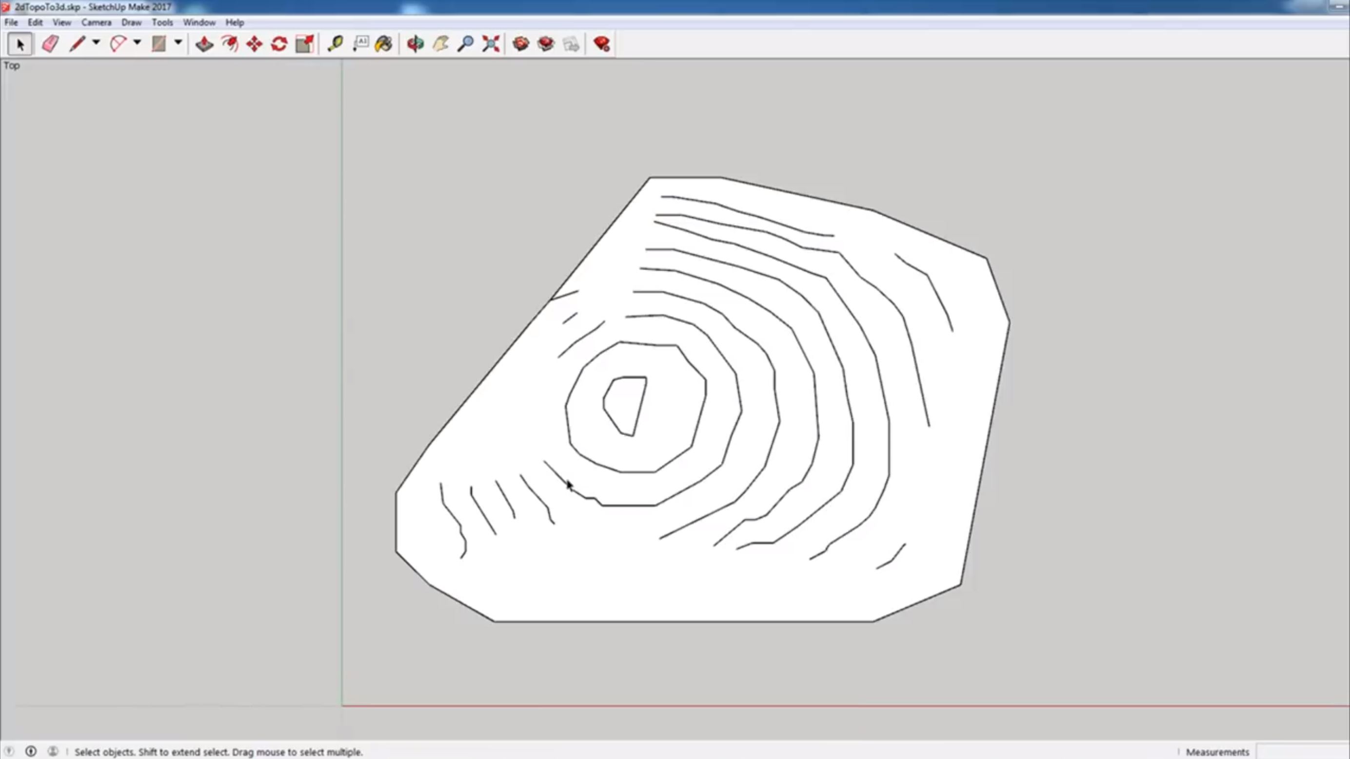 survey to 3D draw from contours