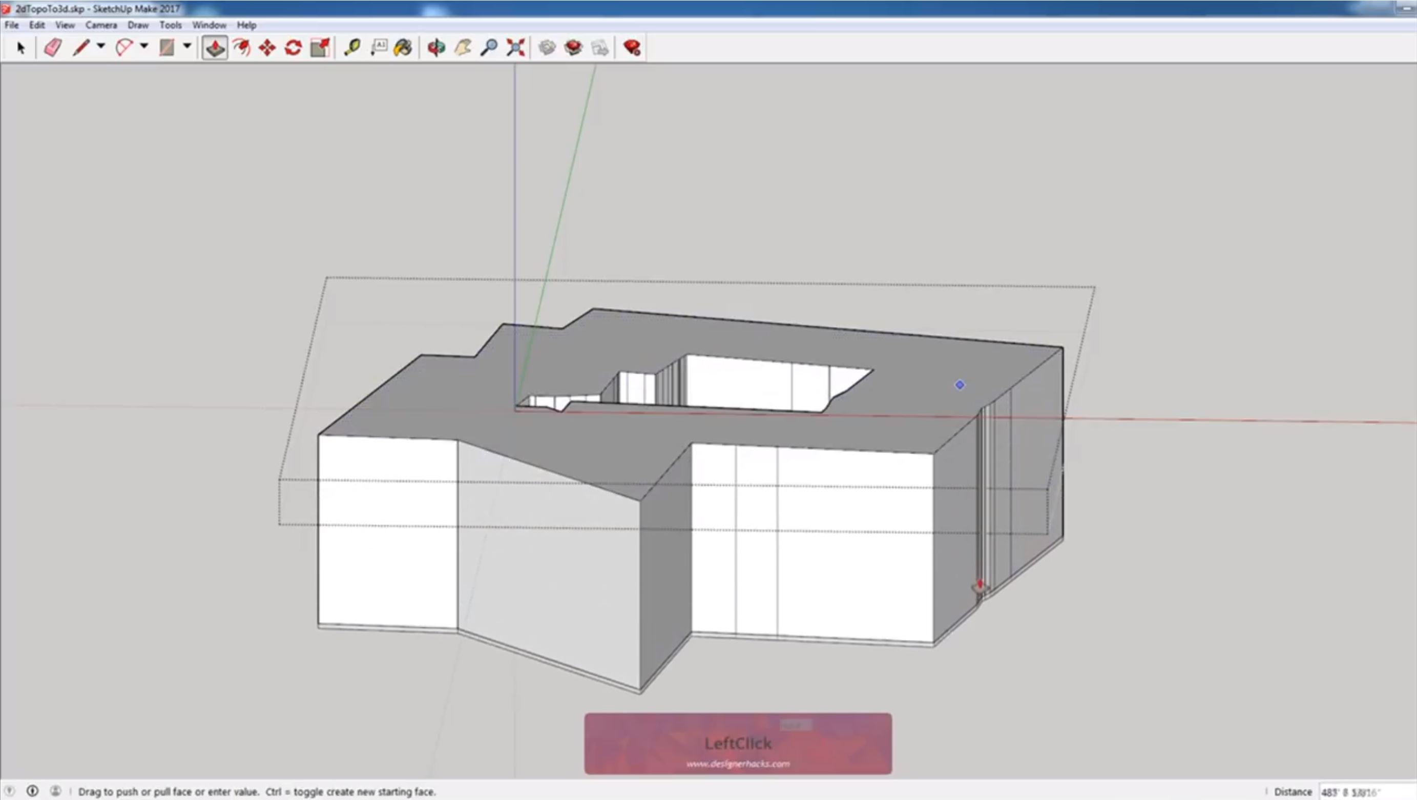 pull down offset of survey to 3D property line