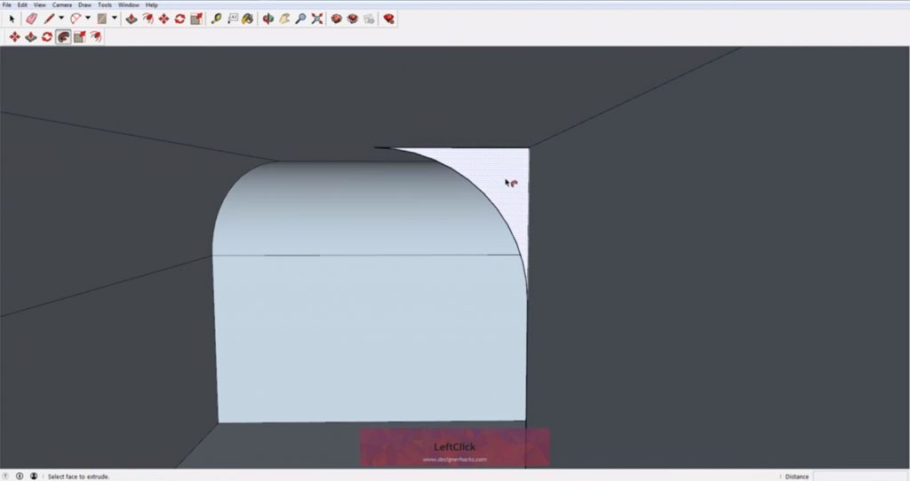 Select inner profile for Sketchup follow me tool