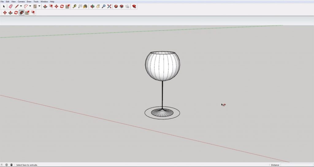 Small wine glass using Sketchup follow me tool