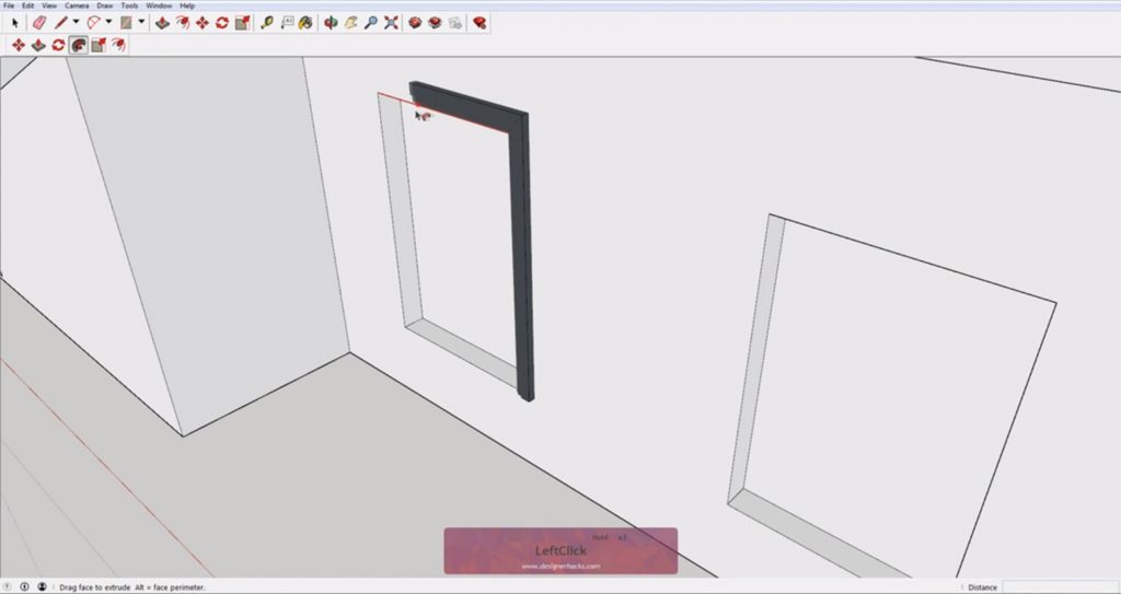 Tracing window edges with Sketchup follow me tool