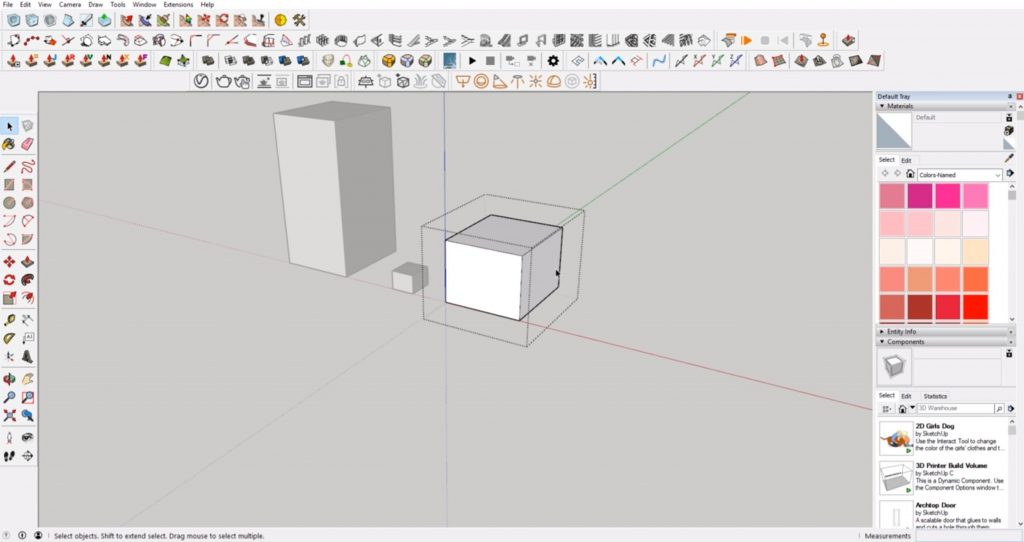 escala en Sketchup, el uso de un grupo