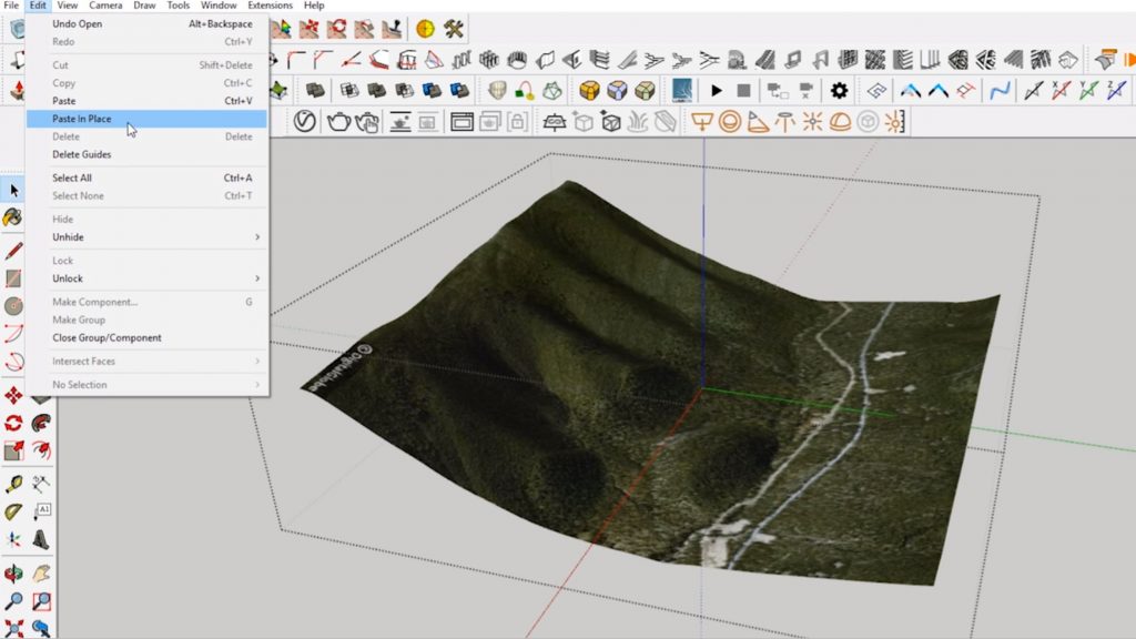 paste planes in place for contour map