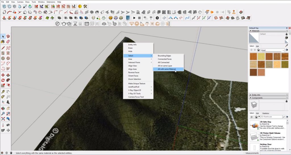 delete terrain on contour map