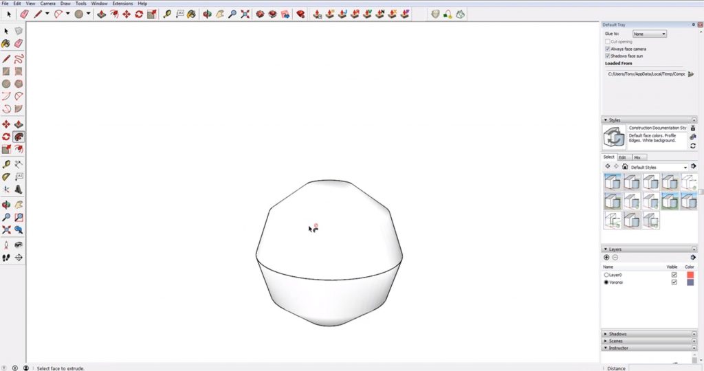 angular sphere in Sketchup