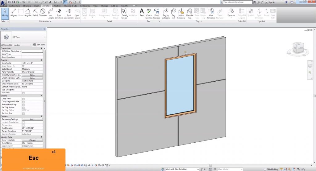 Revit shortcuts: wall reveal