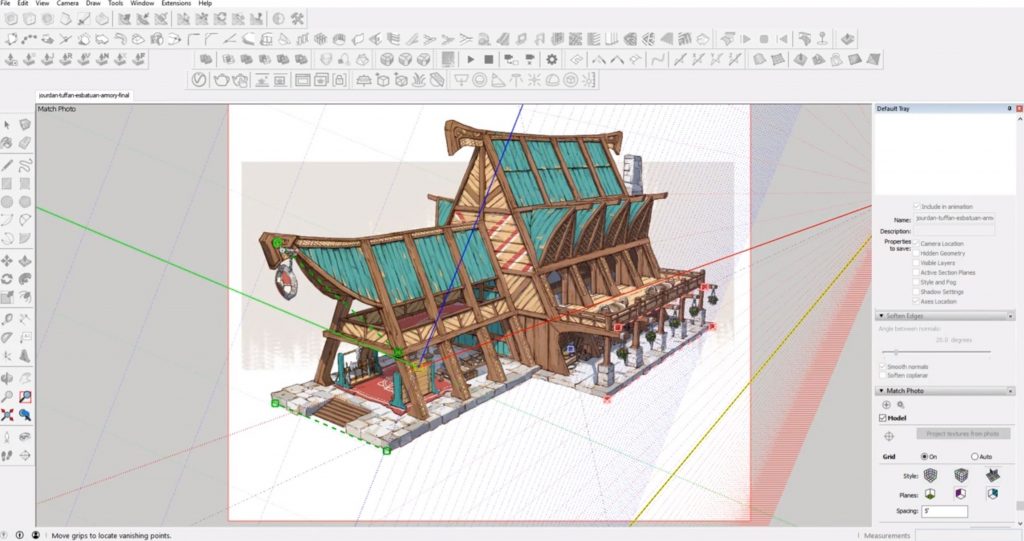 Move perspective points from concept to 3D