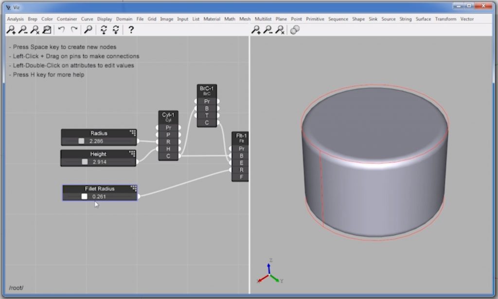 edit radius settings of parametric design in Sketchup