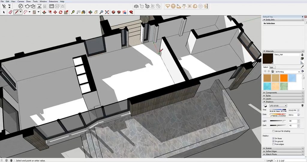 close door openings for area calculations in Sketchup