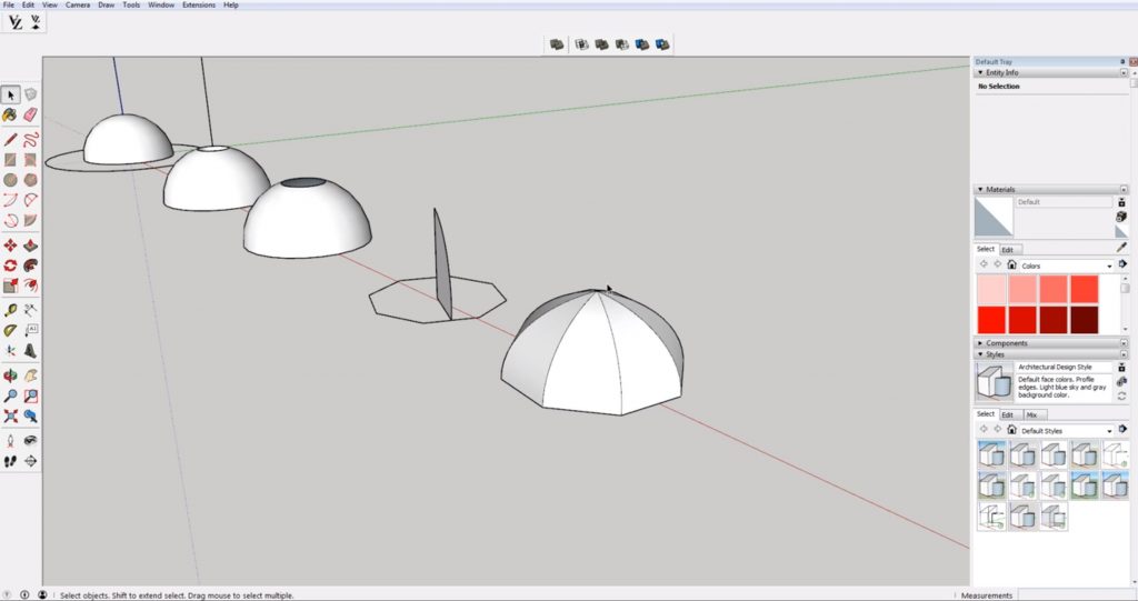 domes in Sketchup using the polygon tool