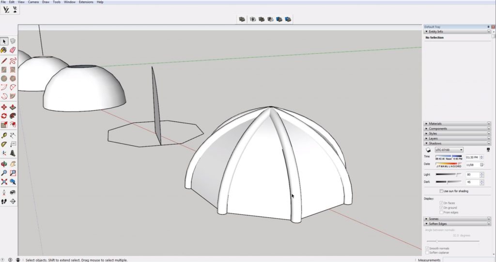 domes in Sketchup with ribs