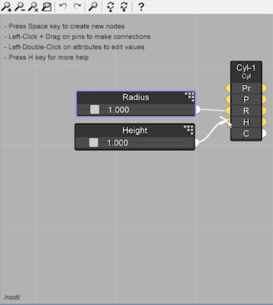 drag sliders to node for parametric design in Sketchup