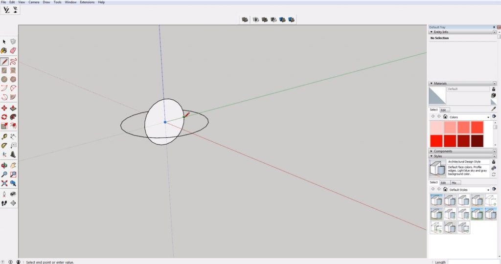 draw second circle for domes in Sketchup