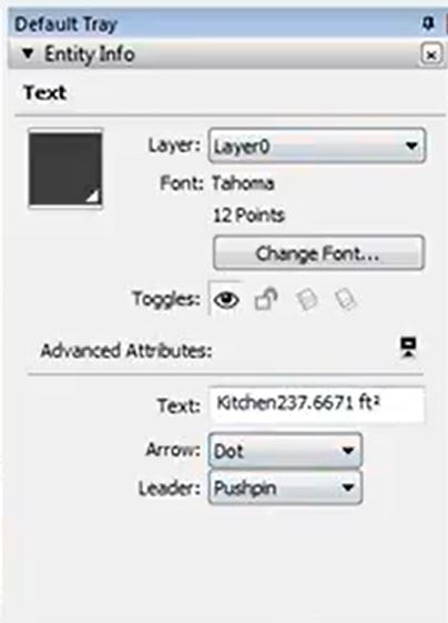 change entity info of area calculations in Sketchup