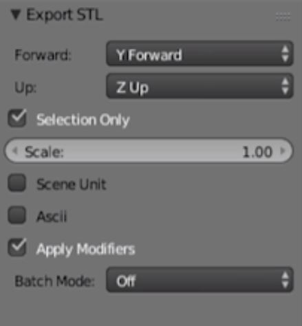 export options from Blender to Sketchup