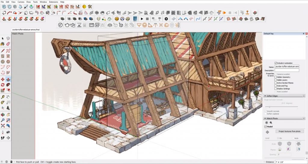 extrude supports block from concept to 3D center ridge