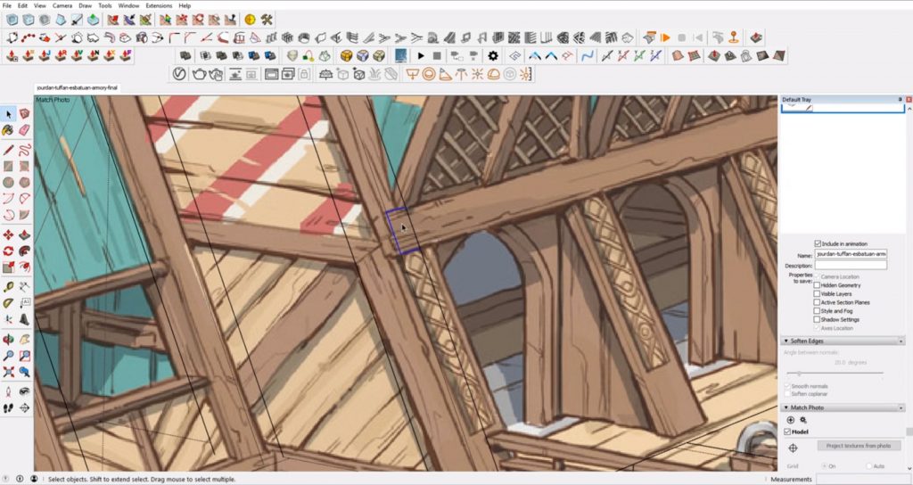 make horizontal beam from concept to 3D