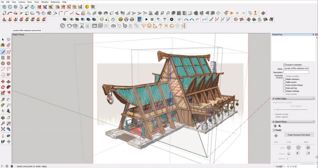 draw roof face from concept to 3D