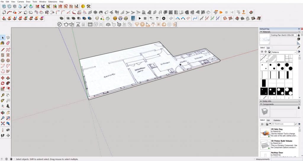 make slab floor from floor plan to 3D