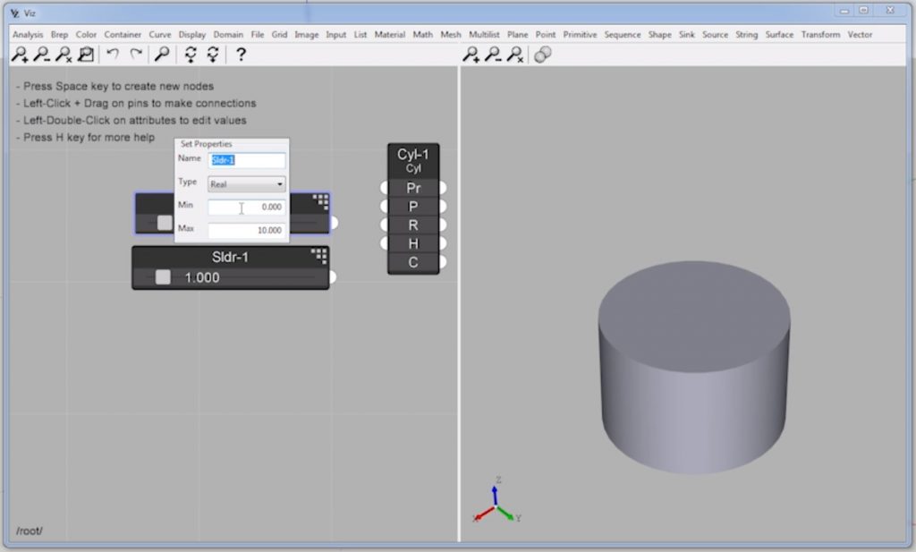 rename sliders for parametric design in Sketchup