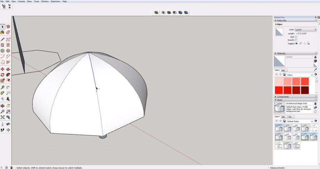 adding ribs to domes in Sketchup