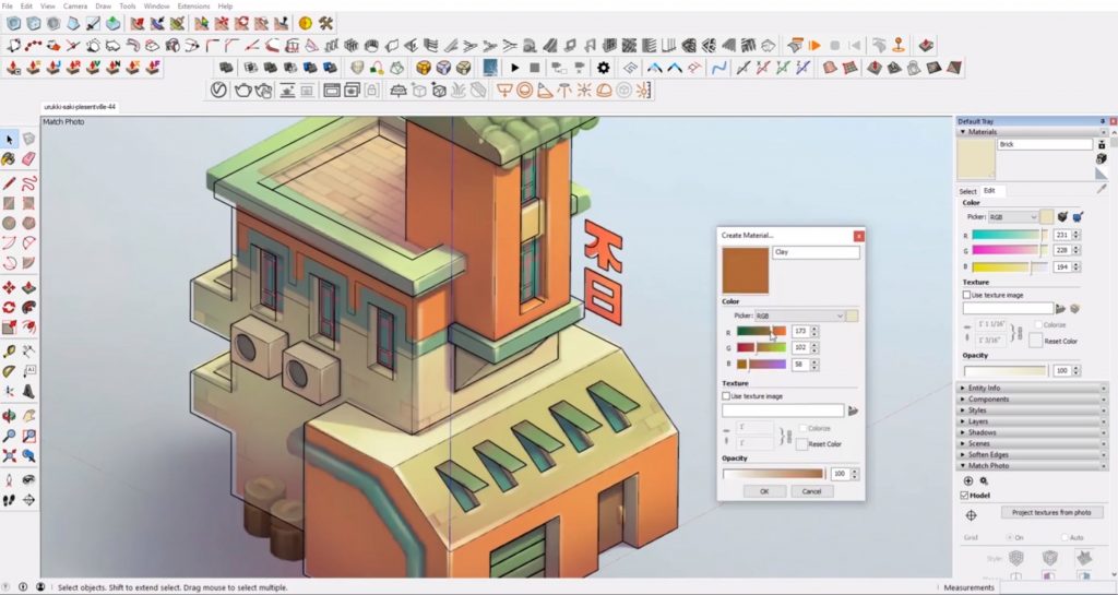 adding color to Sketchup speed model