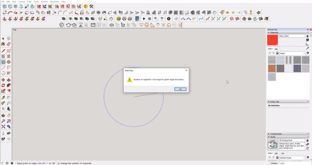 sketchup error message