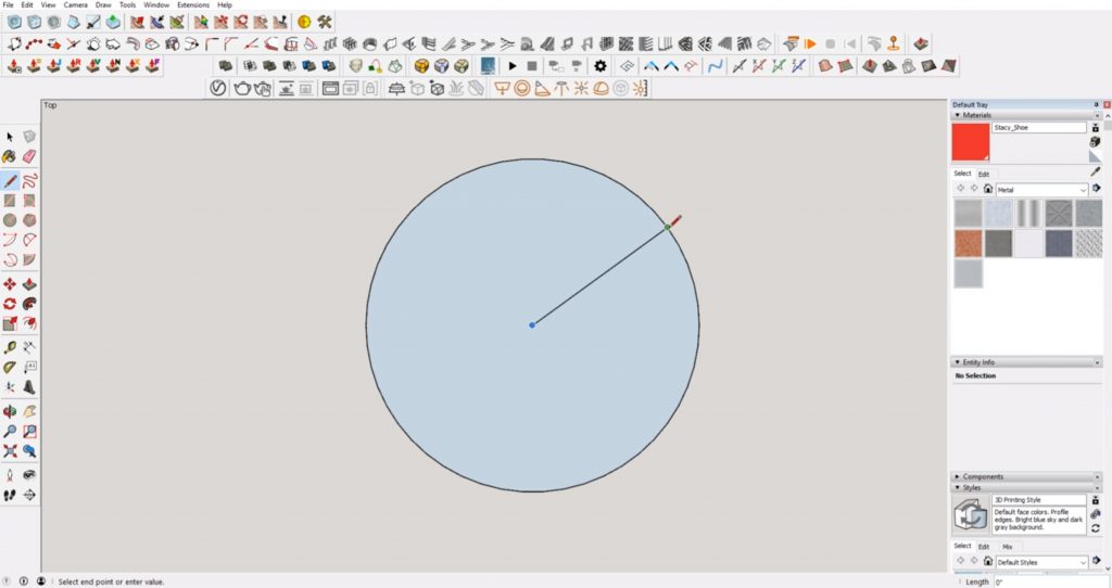 measure the radius of sketchup error