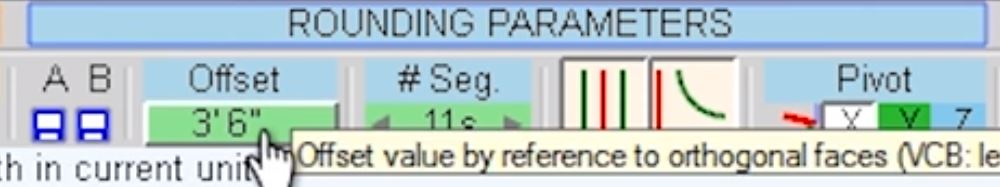 parameters of adding round corners in Sketchup