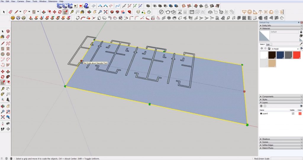 draw rectangle under DWG to 3D plan