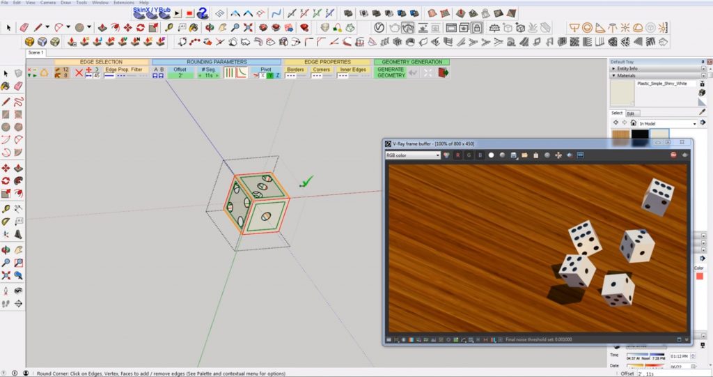 select object to add round corners in Sketchup