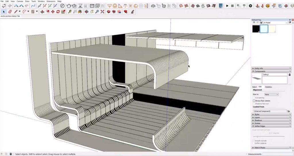 model ceiling panels for Sketchup interior design 