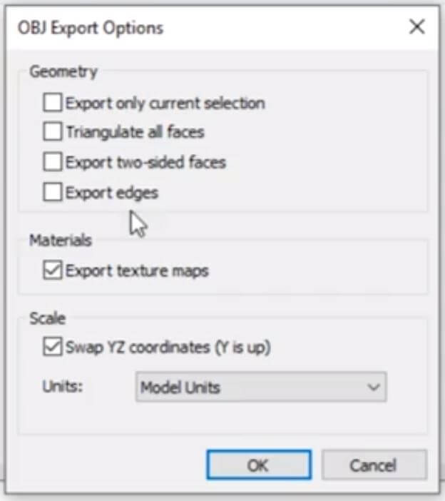 Sketchup to Blender export options