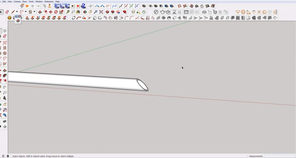angled cut in Sketchup with cube
