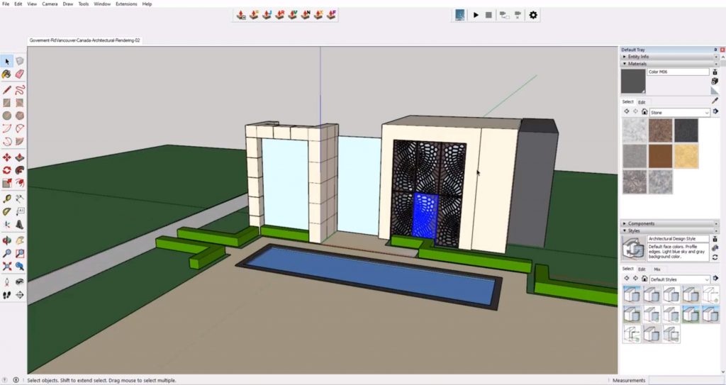 Lumion tutorial step 5: model feature wall