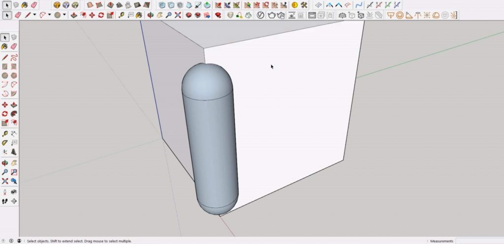 align endpoints for cutout in Sketchup