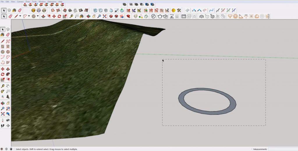 draw ring to cut lines on terrain