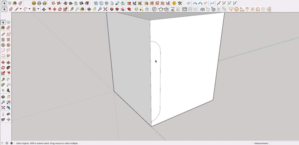 create curve for cutout in Sketchup
