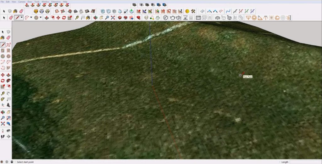 show hidden geometry lines on terrain