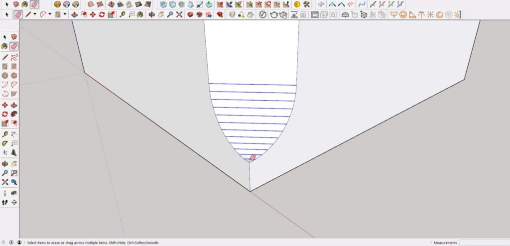 hide lines of cutout in Sketchup