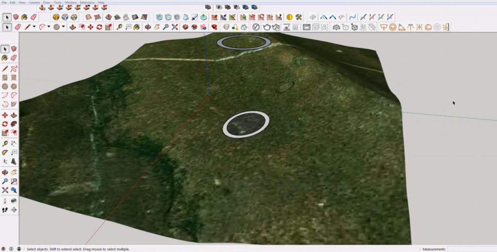 create ring from lines on terrain