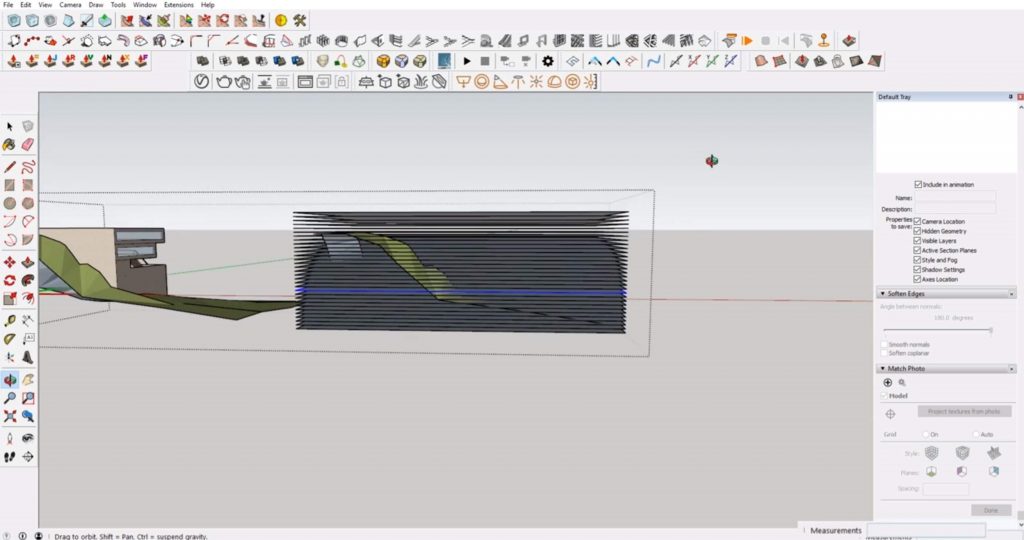 multiply planes over Sketchup site model typography