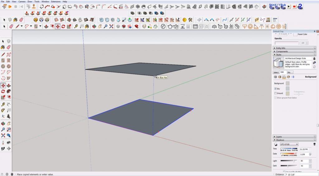 copy floor for stairs in Sketchup