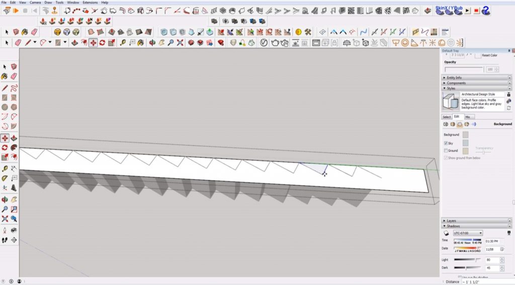 copy tread space on stairs in Sketchup